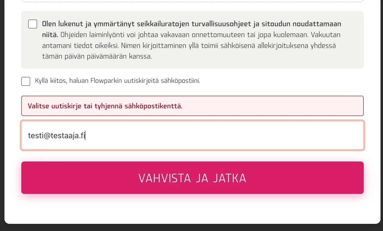 Newsletter consent check