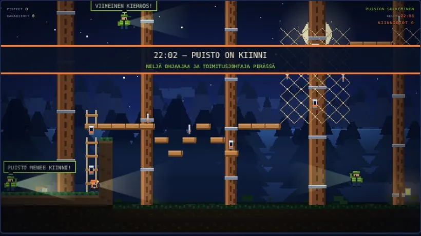 Bonusrata: puisto sulkeutuu kello 22:02
